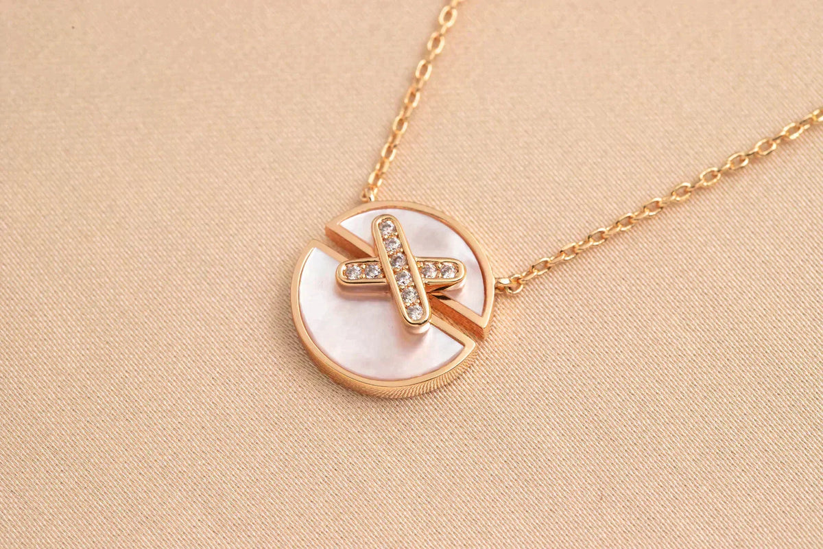 [Cadisa]JEUX DE ROSE GOLD DIAMOND NECKLACE
