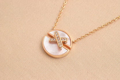 [Cadisa]JEUX DE ROSE GOLD DIAMOND NECKLACE