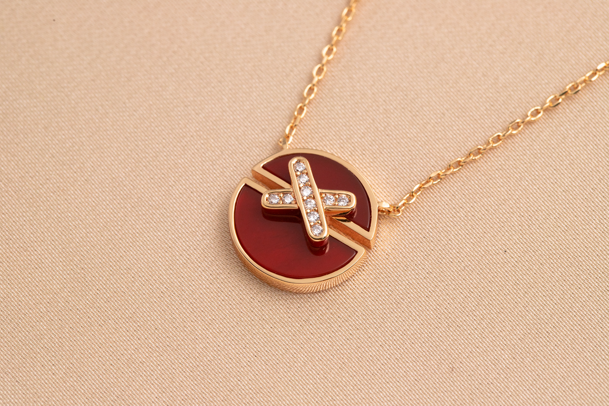 [Cadisa]JEUX DE PINK GOLD DIAMOND NECKLACE