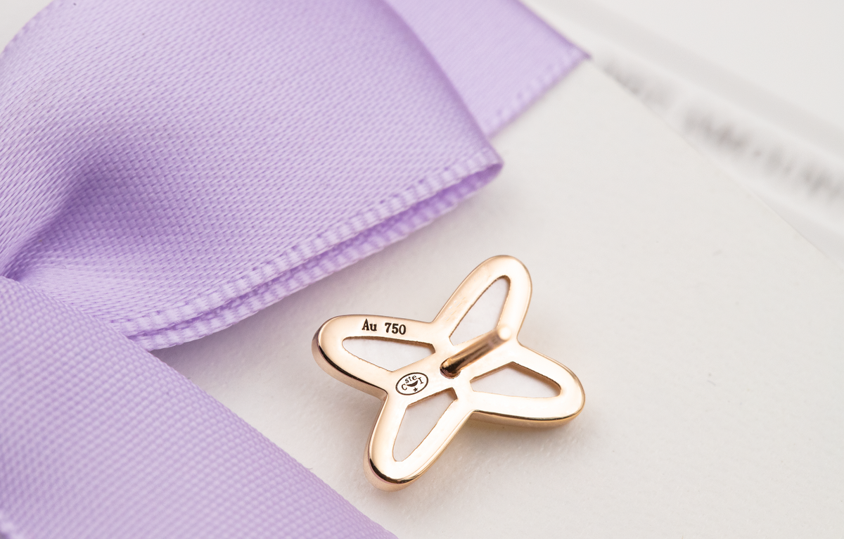 [Cadisa]JEUX DE WHITE MOP ROSE GOLD DIAMOND EARRINGS