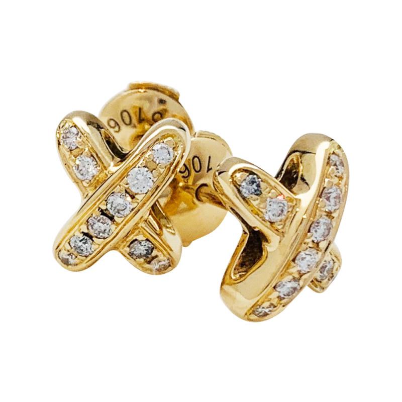 [Cadisa]JEUX DE GOLD DIAMOND EARRINGS