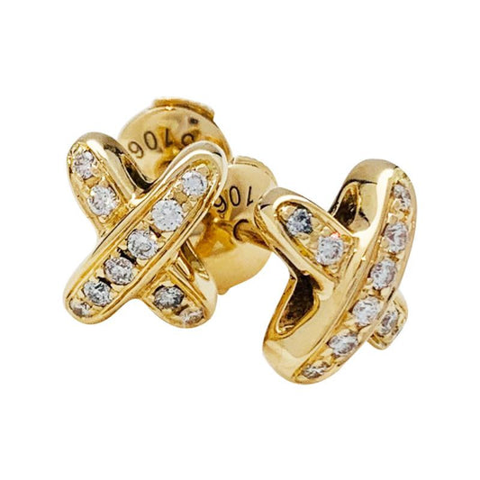 [Cadisa]JEUX DE GOLD DIAMOND EARRINGS