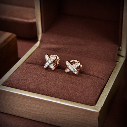 [Cadisa]JEUX DE GOLD DIAMOND EARRINGS