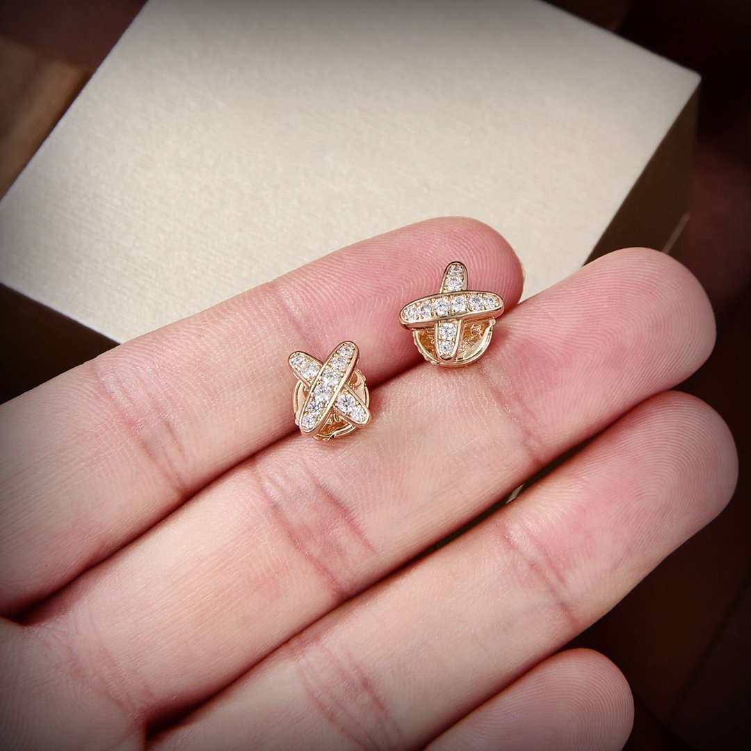 [Cadisa]JEUX DE GOLD DIAMOND EARRINGS