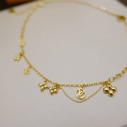[Cadisa]BLOOMING SUPPLE NECKLACE BRASS