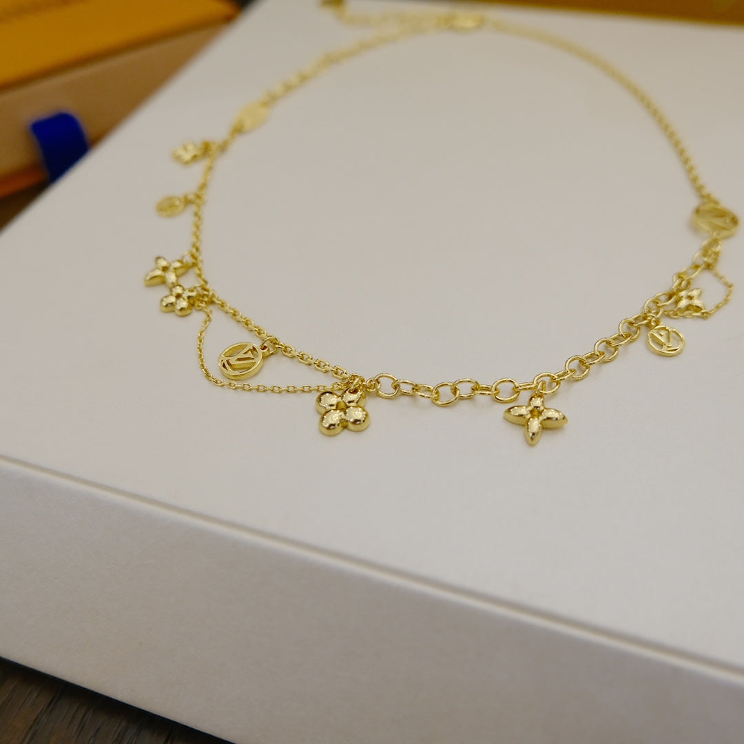[Cadisa]BLOOMING SUPPLE NECKLACE BRASS