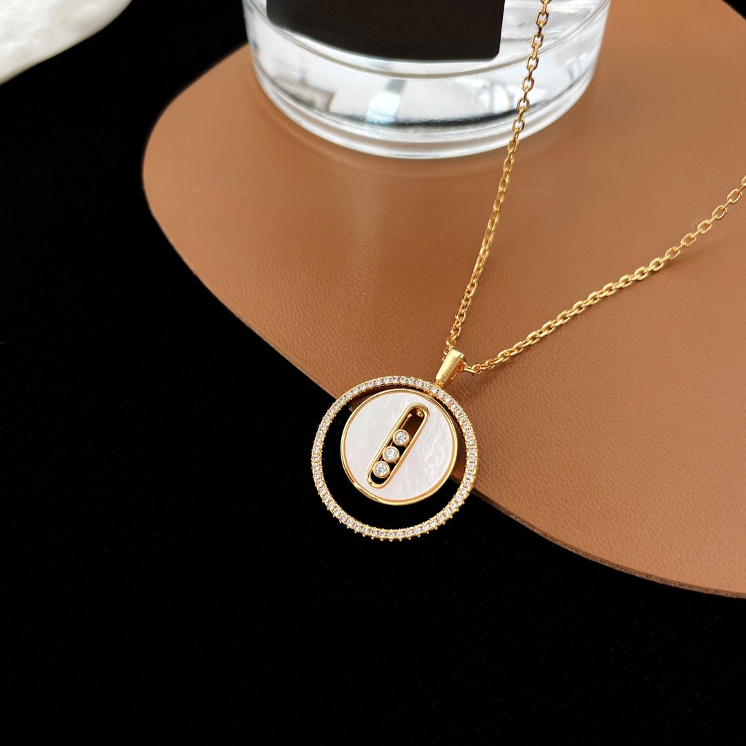 [Cadisa]LUCKY MOVE MM NACRE BLANCHE DIAMOND NECKLACE