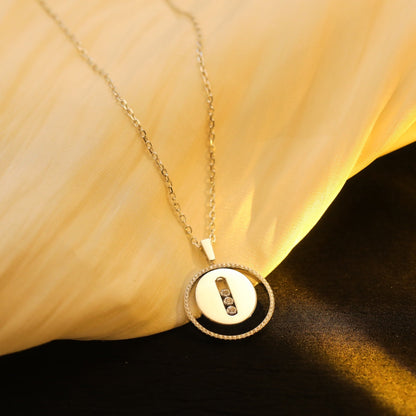 [Cadisa]LUCKY MOVE MM SILVER DIAMOND NECKLACE