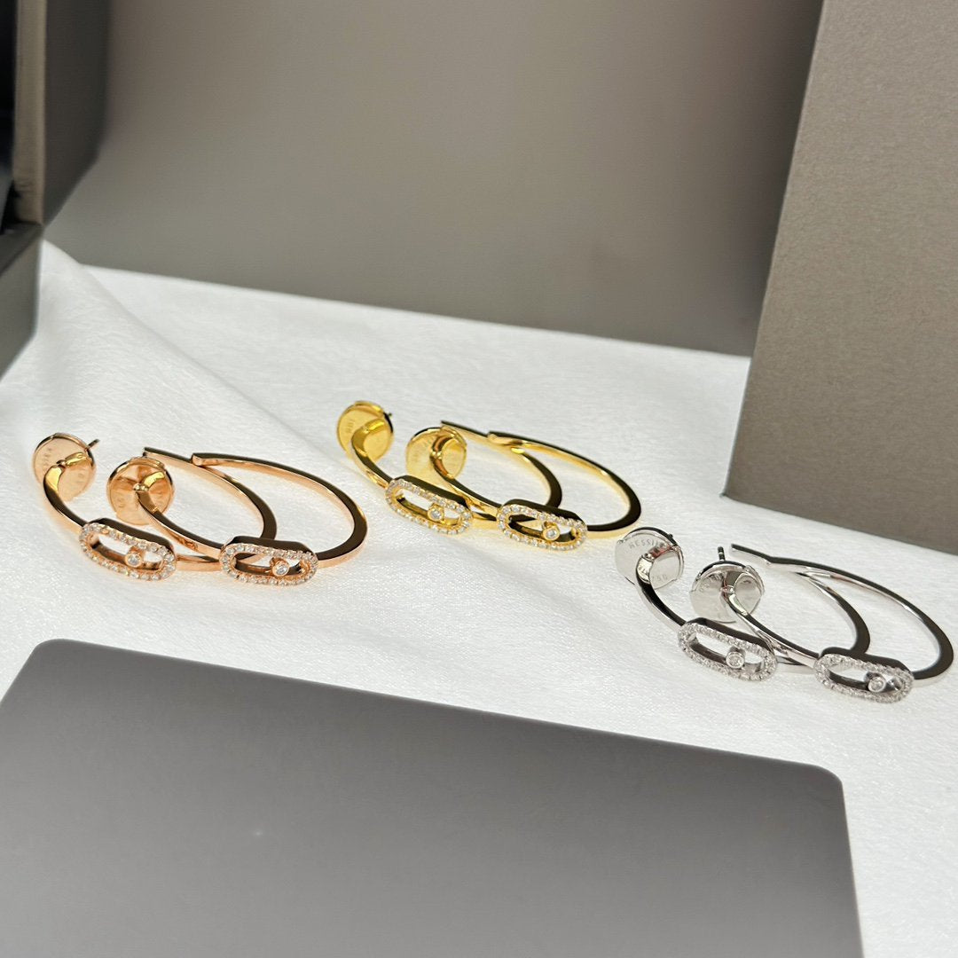[Cadisa]CREOLES MOVE UNO PM DIAMOND EARRINGS