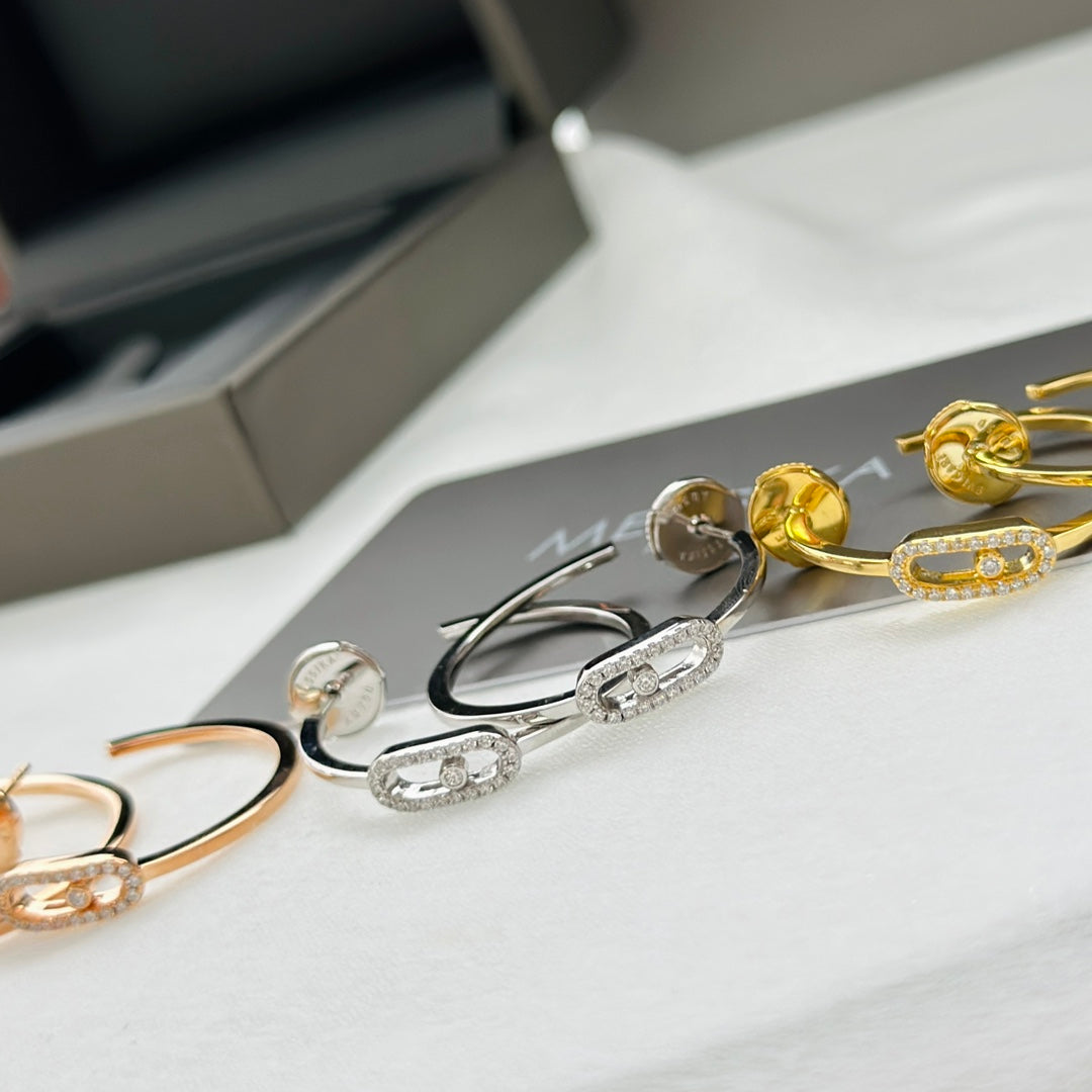 [Cadisa]CREOLES MOVE UNO PM DIAMOND EARRINGS