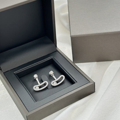 [Cadisa]MOVE UNO SILVER DIAMOND EARRINGS