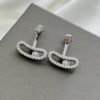 [Cadisa]MOVE UNO SILVER DIAMOND EARRINGS