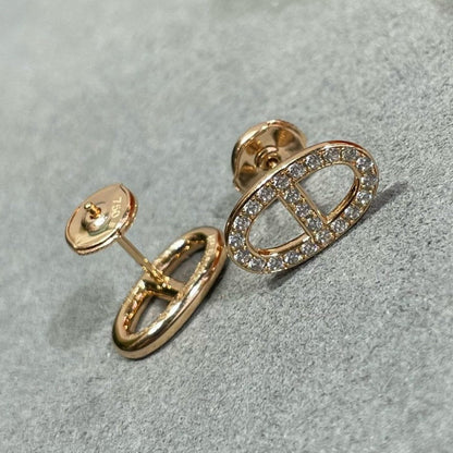 [Cadisa]HM FULL DIAMOND PIG NOSE STUD EARRINGS