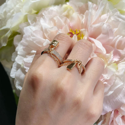 [Cadisa]HM KELLY CLOCHETTE DOUBLE RING IN  WITH DIAMONDS