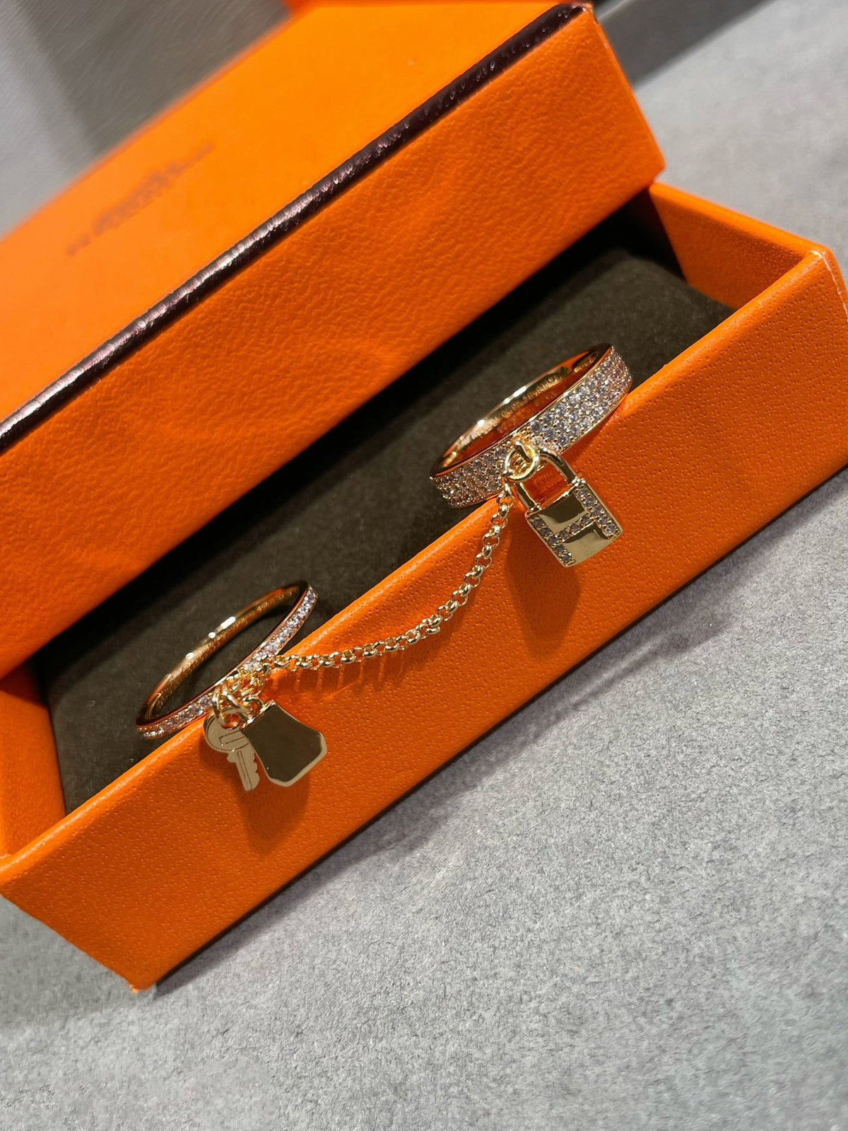 [Cadisa]HM KELLY CLOCHETTE DOUBLE RING IN  WITH DIAMONDS