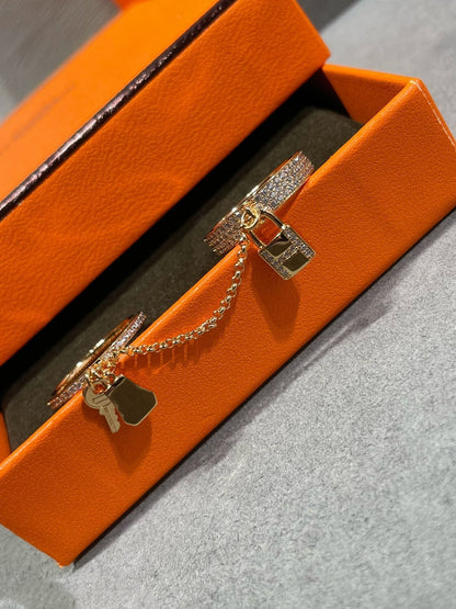 [Cadisa]HM KELLY CLOCHETTE DOUBLE RING IN  WITH DIAMONDS