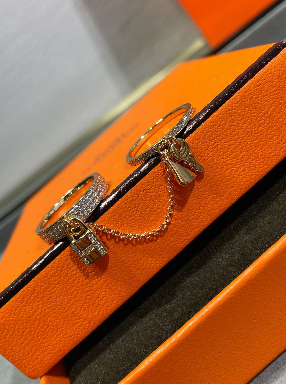 [Cadisa]HM KELLY CLOCHETTE DOUBLE RING IN  WITH DIAMONDS