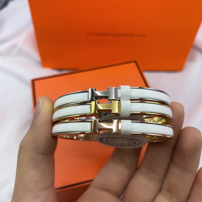 [Cadisa]CLASSIC HM CLIC WHITE 8MM ENAMEL BRACELET