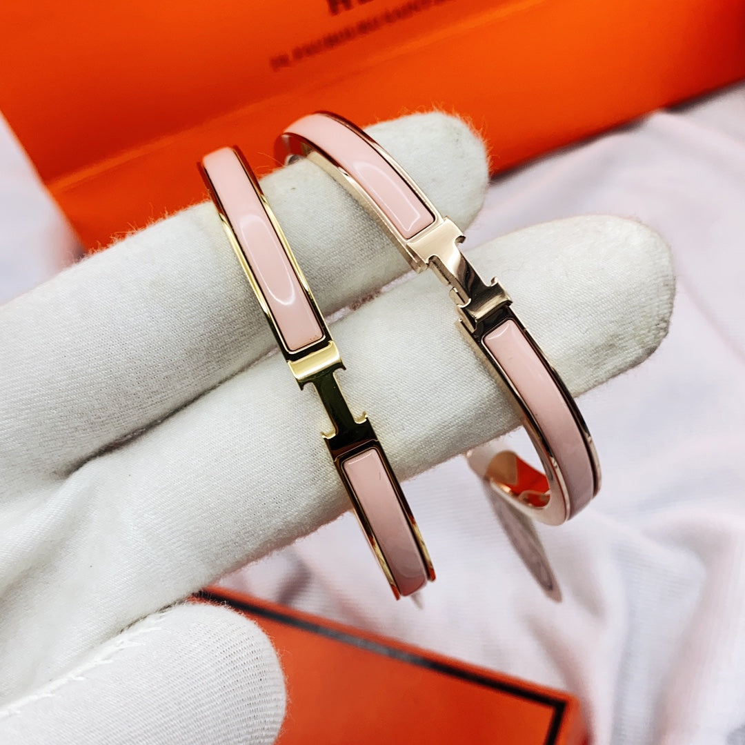 [Cadisa]CLASSIC HM CLIC  PINK 8MM ENAMEL BRACELET