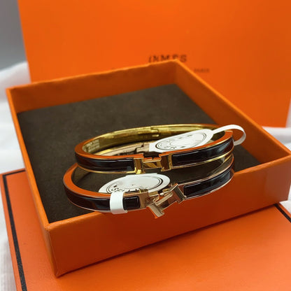 [Cadisa]CLASSIC HM CLIC BLACK 8MM ENAMEL BRACELET