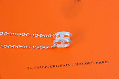 [Cadisa]HM NECKLACE H LETTER OVAL SERIES