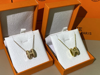 [Cadisa]HM CLIC YELLOW ENAMEL GOLD NECKLACE