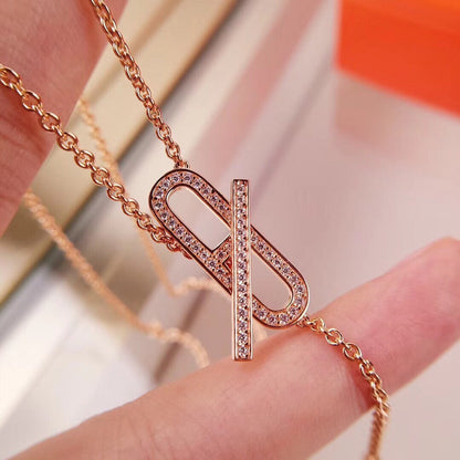 [Cadisa]HM FIRE PIG NOSE NECKLACE TRENDY STREET