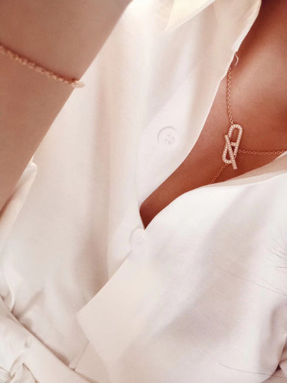 [Cadisa]HM FIRE PIG NOSE NECKLACE TRENDY STREET
