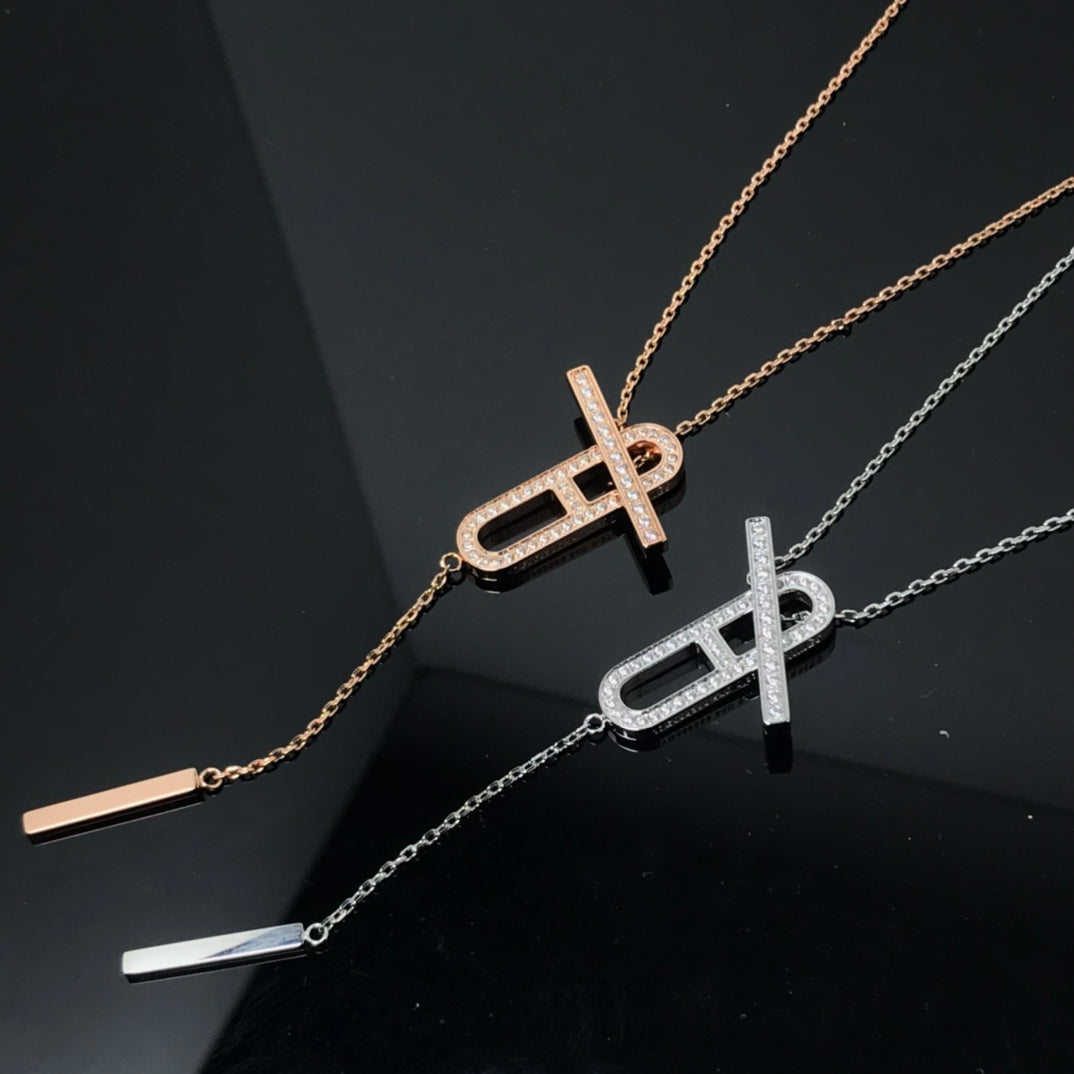[Cadisa]HM NECKLACE PLATINUM ROSE GOLD DIAMOND