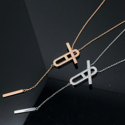 [Cadisa]HM NECKLACE PLATINUM ROSE GOLD DIAMOND