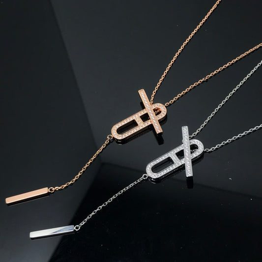 [Cadisa]HM NECKLACE PLATINUM ROSE GOLD DIAMOND