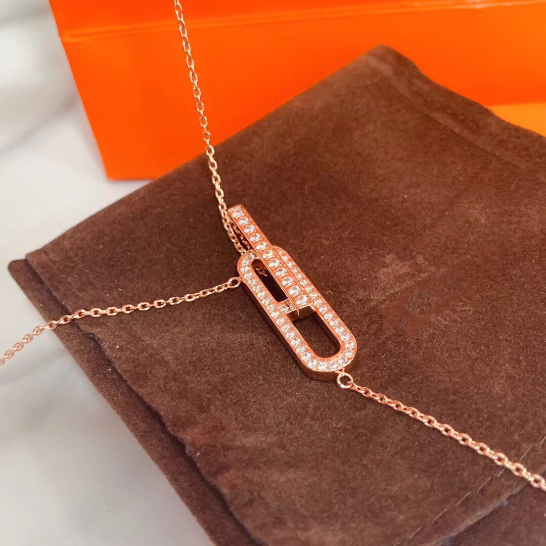 [Cadisa]HM NECKLACE PLATINUM ROSE GOLD DIAMOND