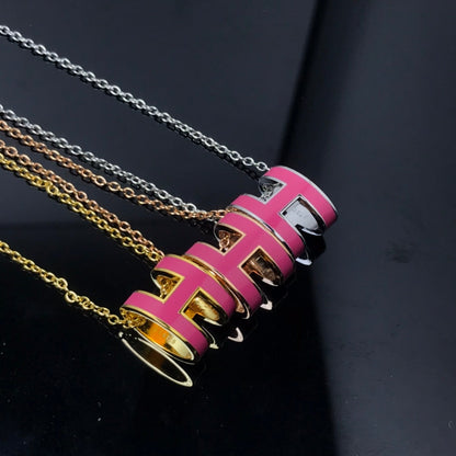 [Cadisa]H NECKLACE PINK