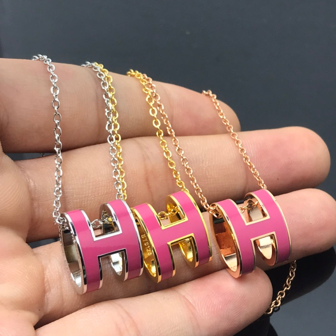 [Cadisa]H NECKLACE PINK