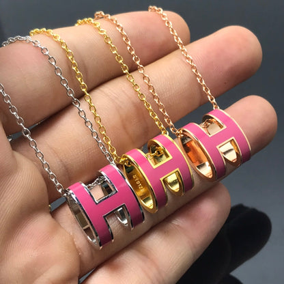 [Cadisa]H NECKLACE PINK