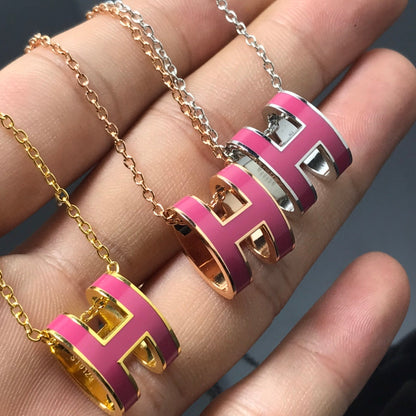 [Cadisa]H NECKLACE PINK