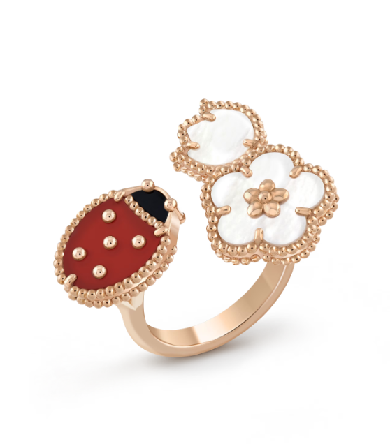[Cadisa]LUCKY 3 MOTIF ROSE GOLD RING