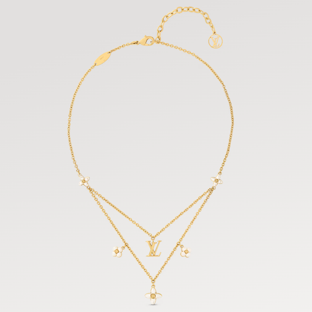 [Cadisa]FLOWERGRAM GOLD MOP DOUBLE ROW NECKLACE
