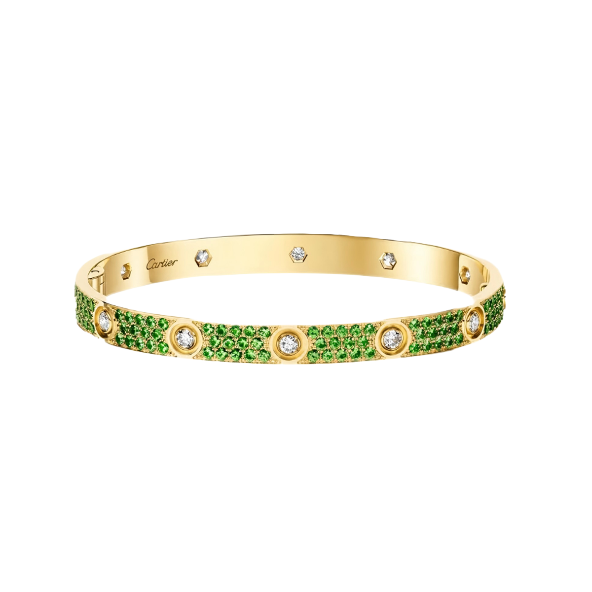 [Cadisa]2026 PAVE GEMSTONE LOVE BRACELET 6.1MM 10 DIAMONDS