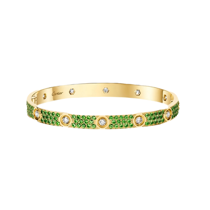 [Cadisa]2026 PAVE GEMSTONE LOVE BRACELET 6.1MM 10 DIAMONDS