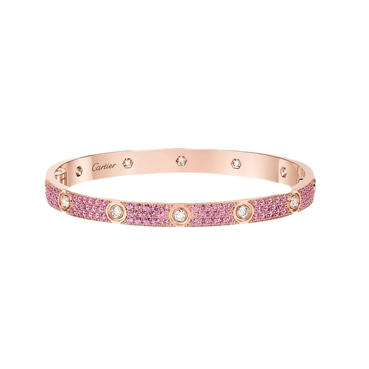 [Cadisa]2026 PAVE GEMSTONE LOVE BRACELET 6.1MM 10 DIAMONDS