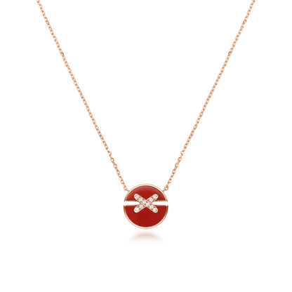 [Cadisa]JEUX DE ROSE GOLD DIAMOND NECKLACE