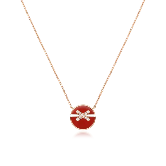[Cadisa]JEUX DE ROSE GOLD DIAMOND NECKLACE