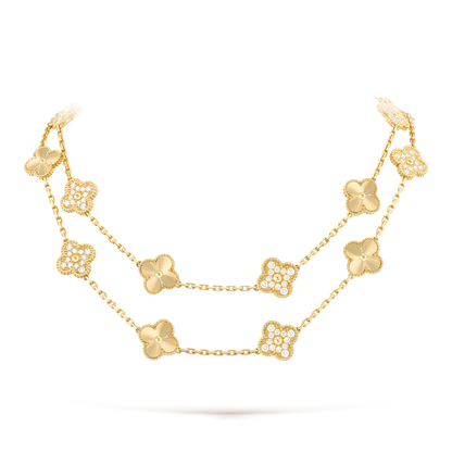 [Cadisa]CLOVER 20 MOTIFS LASER DIAMOND NECKLACE