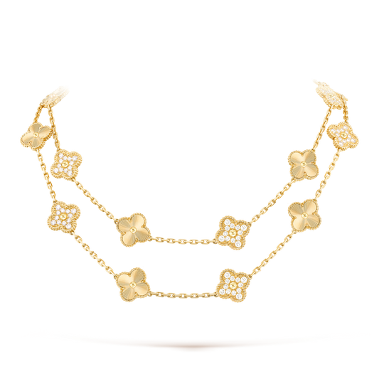 [Cadisa]CLOVER 20 MOTIFS LASER DIAMOND NECKLACE