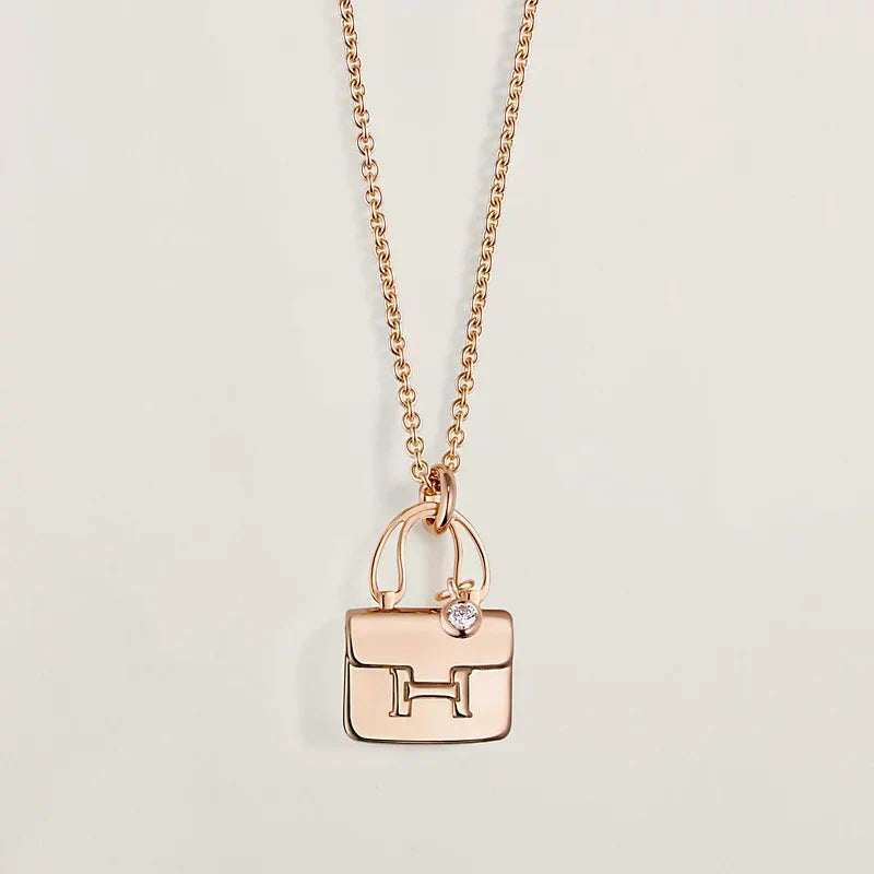 [Cadisa]AMULETTE PEDANT ROSE GOLD NECKLACE