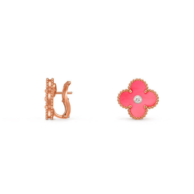 [Cadisa]CLOVER 15MM MOP DIAMOND EARRINGS COLLECTION