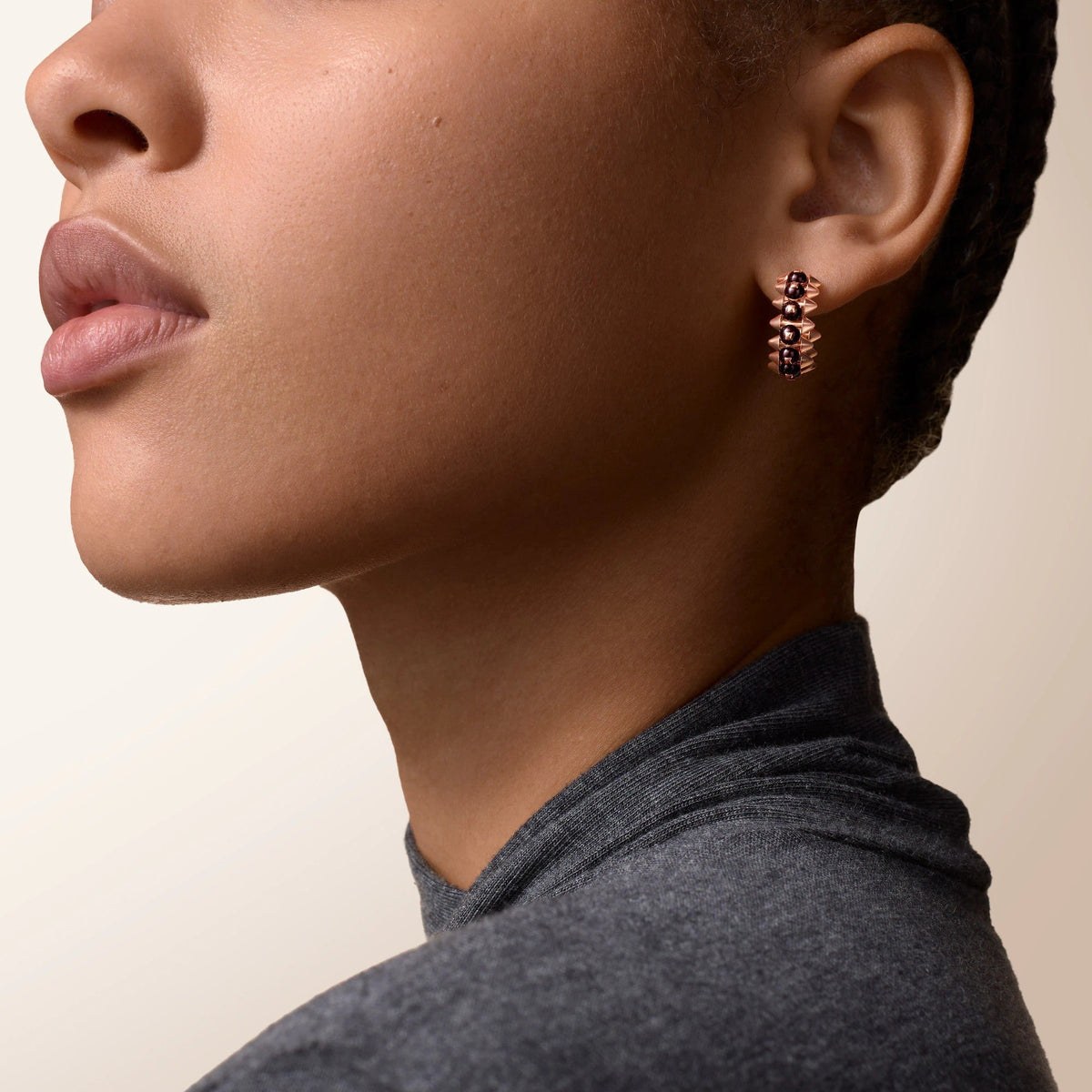 [Cadisa] CLASH 7.9MM AGATE CHALCEDONY EARRINGS