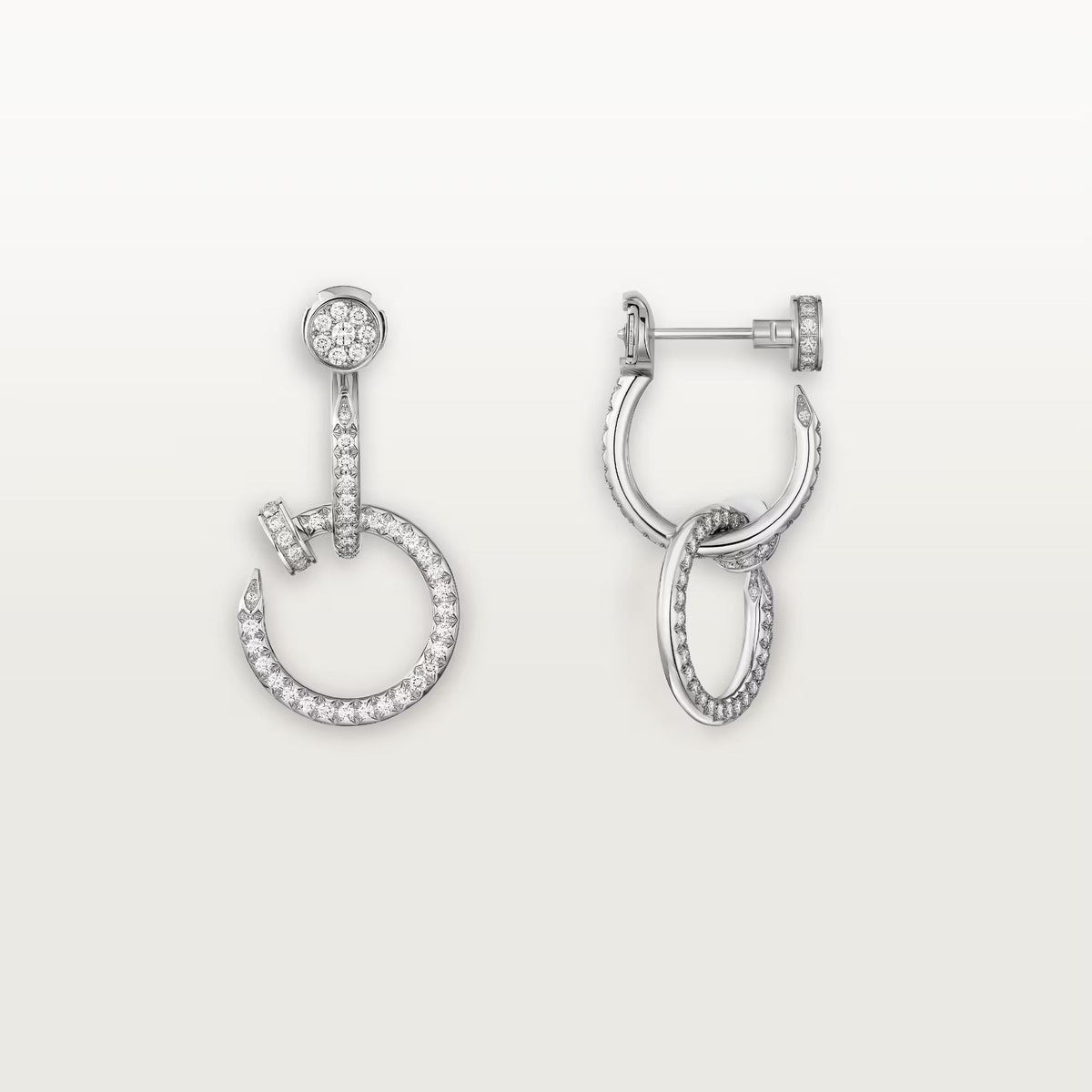 [Cadisa] JUSTE FULL DIAMOND DOUBLE EARRINGS