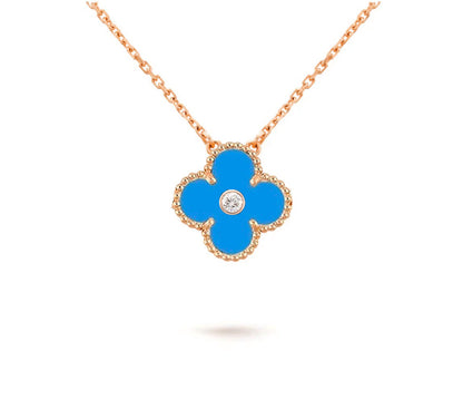 [Cadisa]CLOVER 15MM DIAMOND SINGLE FLOWER NECKLACE COLLECTION